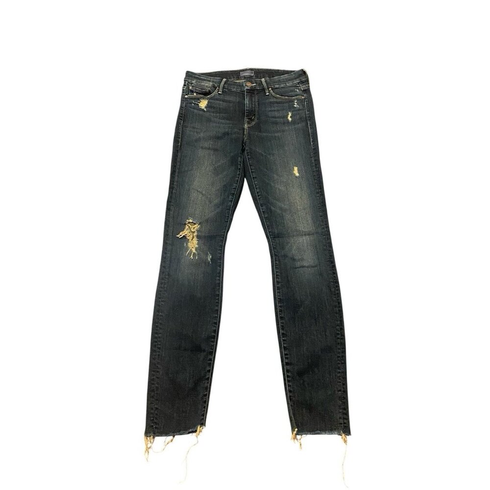 Mother The Looker Ankle‎ Fray Jeans 27 Jaded and Torn Wash Ankle Distressed - Picture 2 of 11